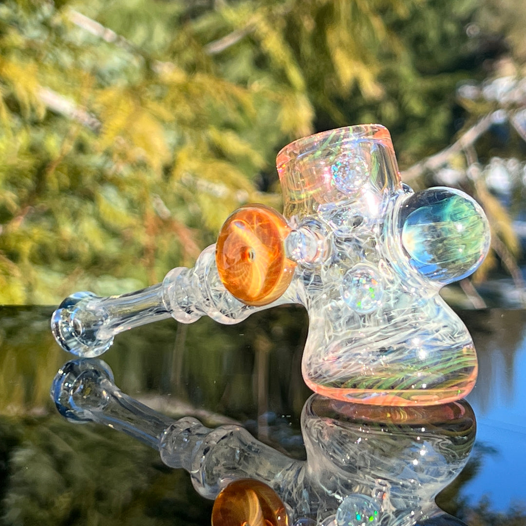 Gold Fumed Marbled Hammer Glass Pipe Sugar Shack