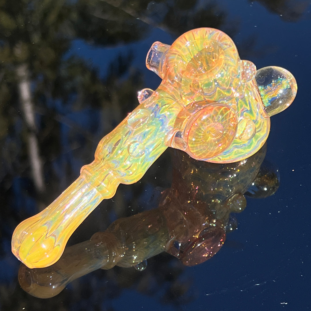 Gold Fumed Marbled Hammer Glass Pipe Sugar Shack