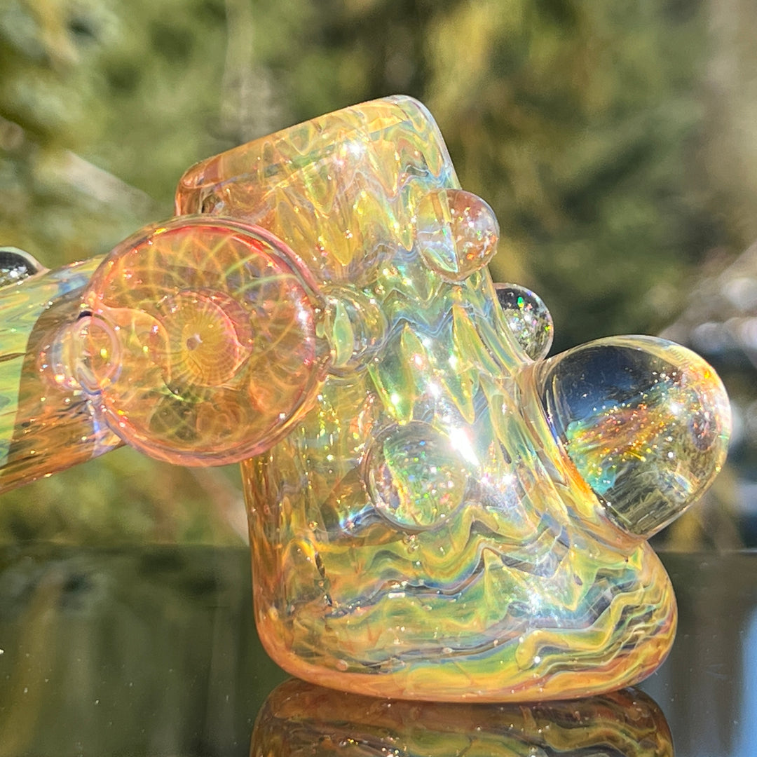 Gold Fumed Marbled Hammer Glass Pipe Sugar Shack