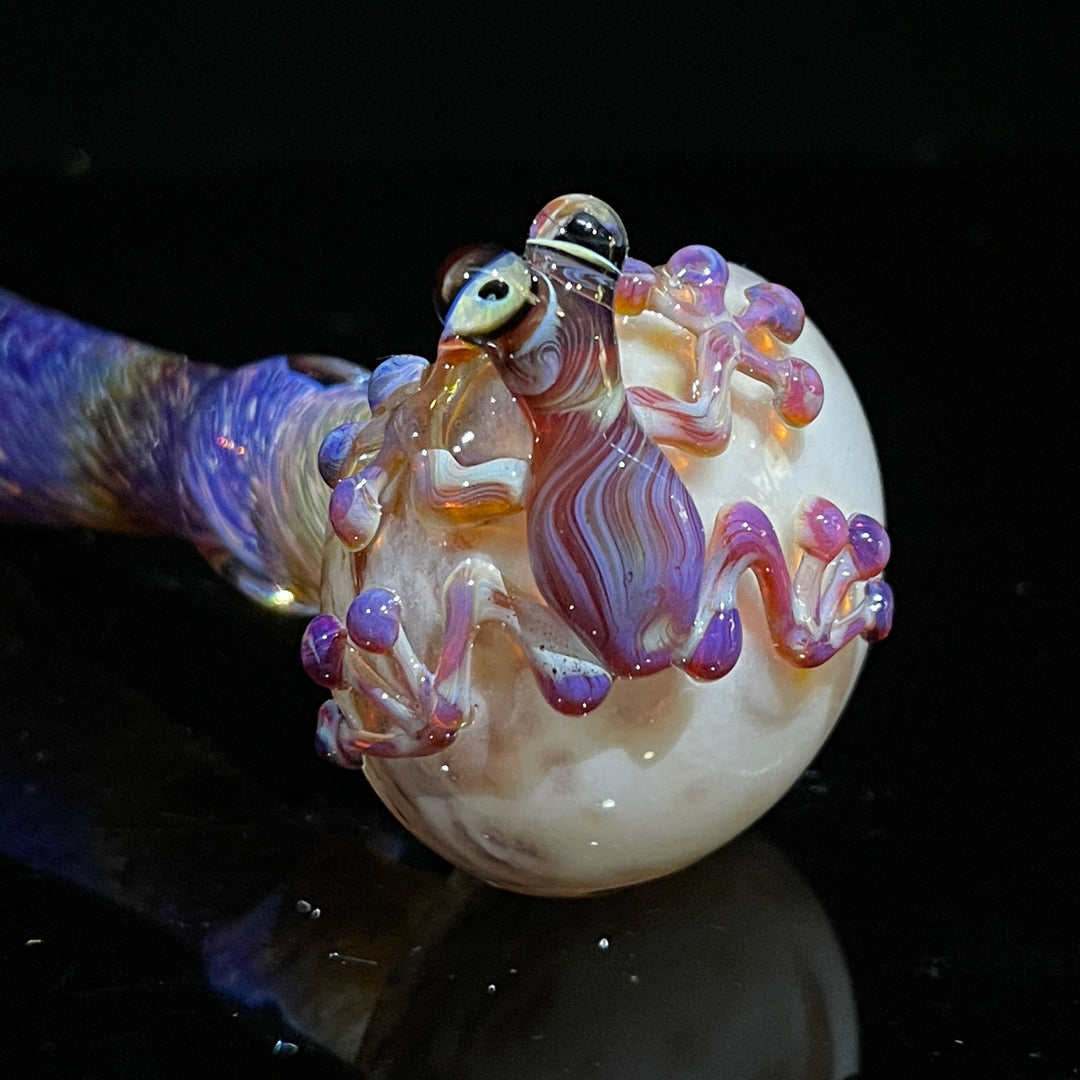 Purple Magic Frog Spoon Glass Pipe Beezy Glass