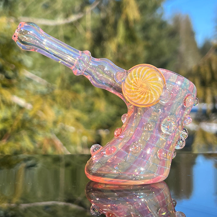 Gold Fumed Standing Hammer Glass Pipe Sugar Shack