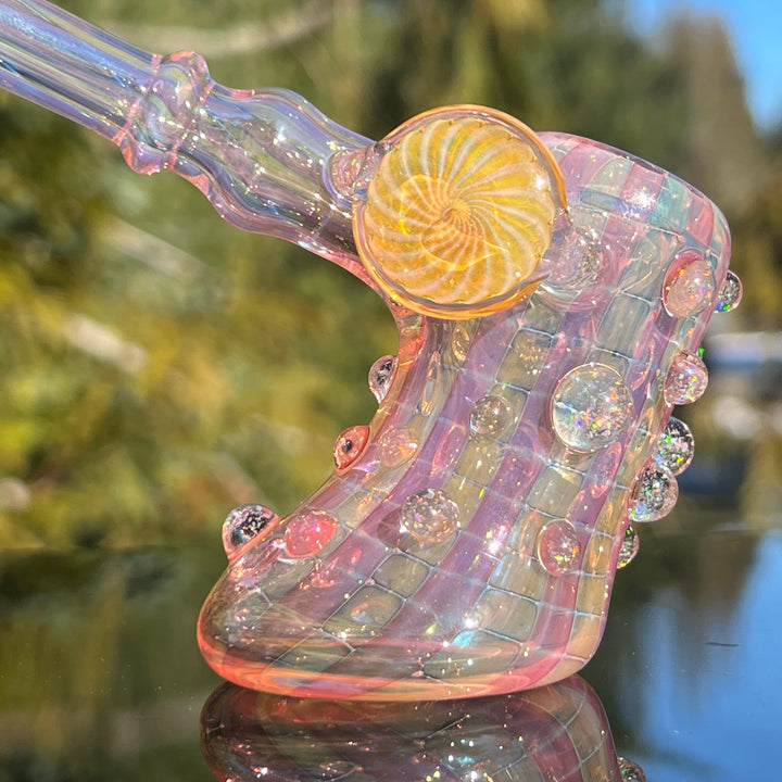 Gold Fumed Standing Hammer Glass Pipe Sugar Shack