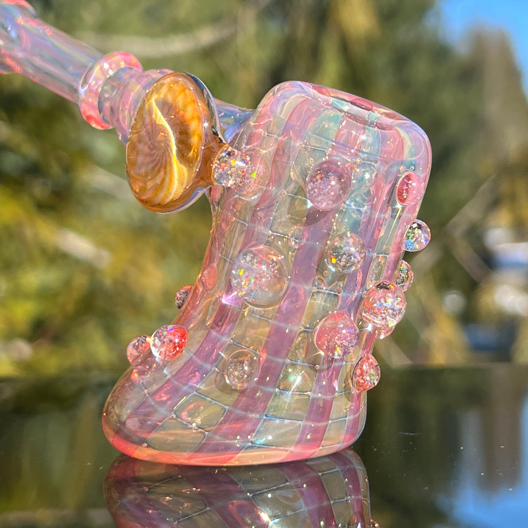 Gold Fumed Standing Hammer Glass Pipe Sugar Shack