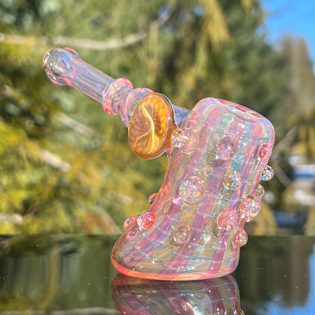 Gold Fumed Standing Hammer Glass Pipe Sugar Shack