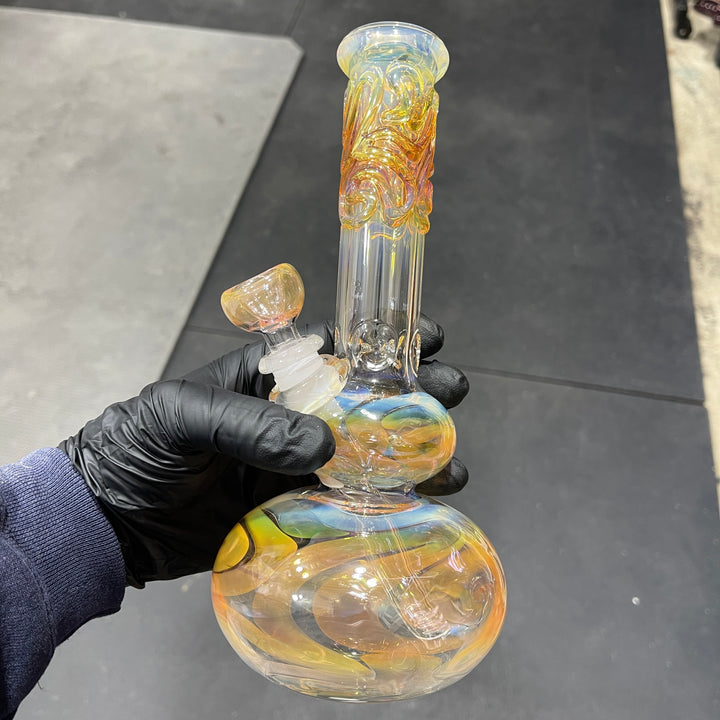 9.5" Fumed Double Bubble Bong Glass Pipe Mary Jane's Glass