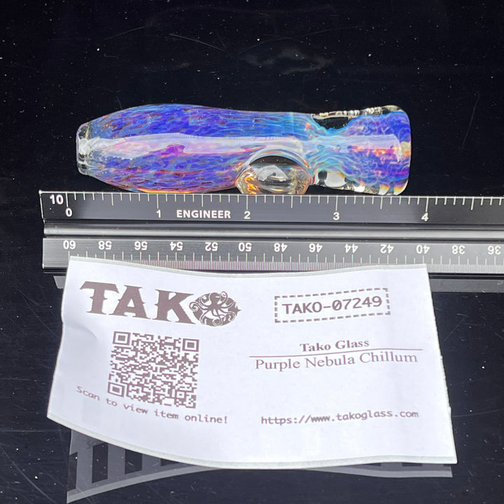 Purple Nebula Chillum Glass Pipe Tako Glass   