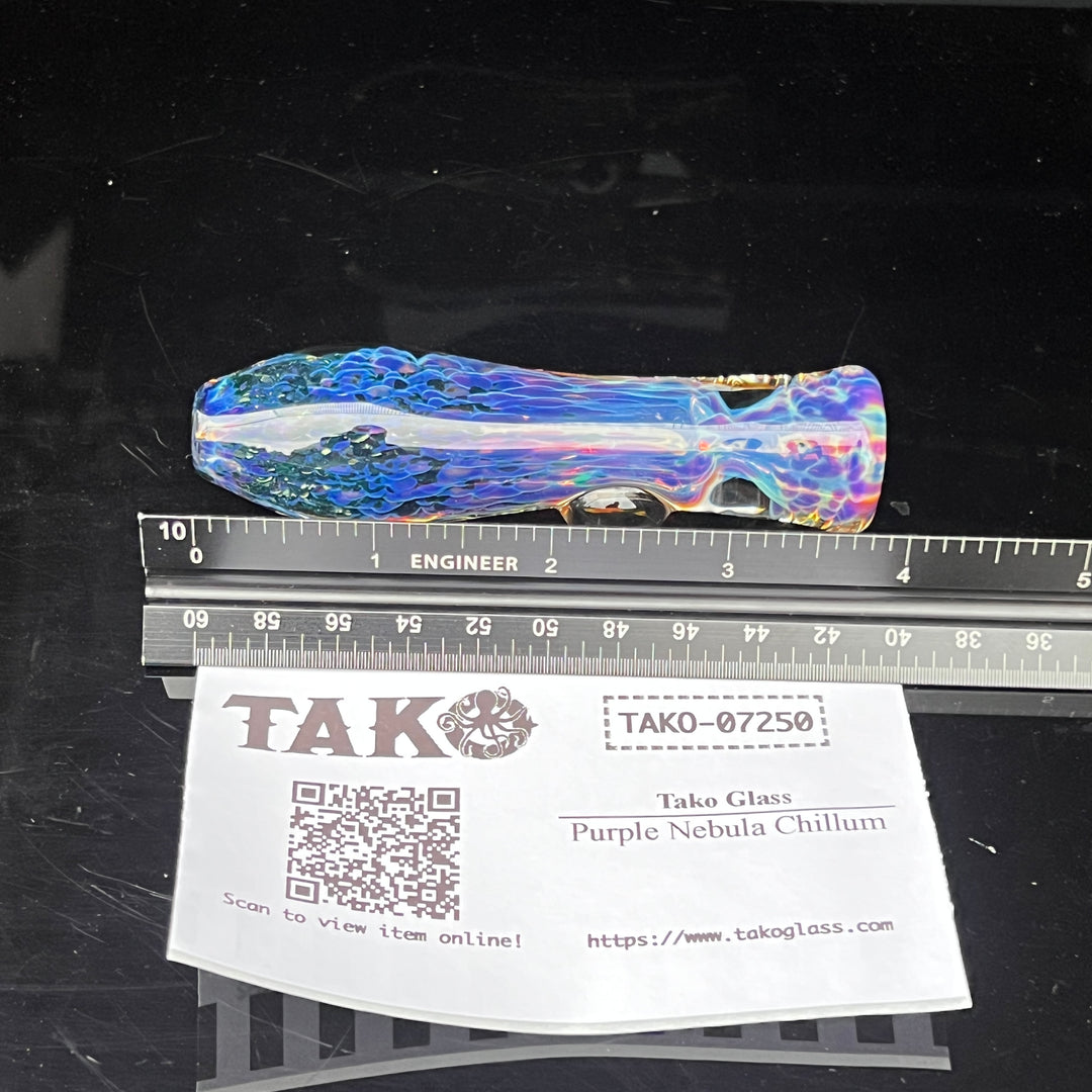 Purple Nebula Chillum Glass Pipe Tako Glass   