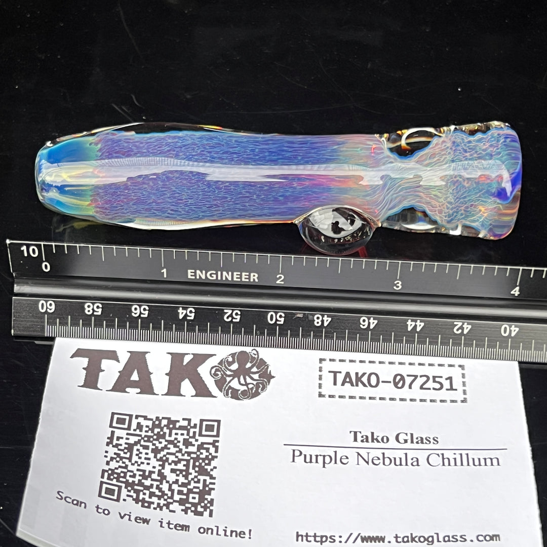 Purple Nebula Chillum Glass Pipe Tako Glass   