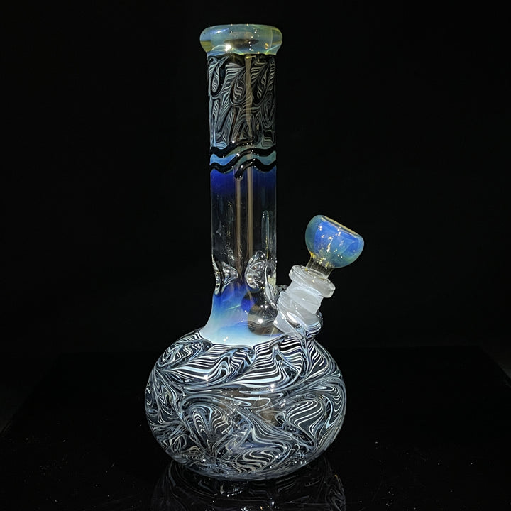 8" Bubble Color Rake Bong Glass Pipe Mary Jane's Glass