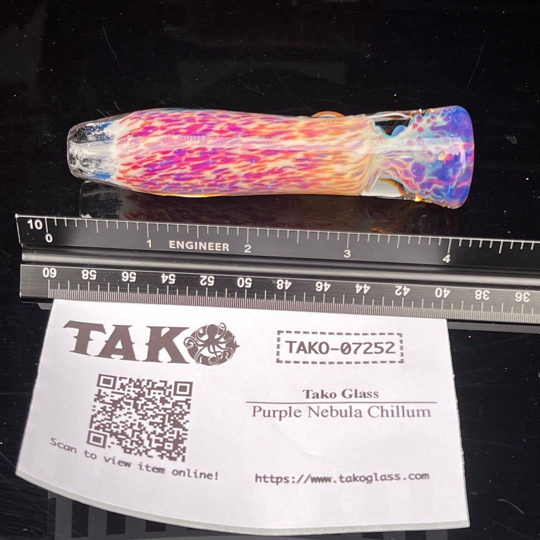 Purple Nebula Chillum Glass Pipe Tako Glass   