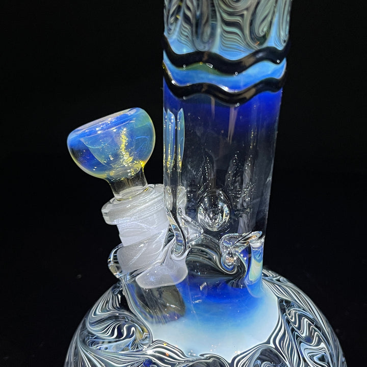 8" Bubble Color Rake Bong Glass Pipe Mary Jane's Glass