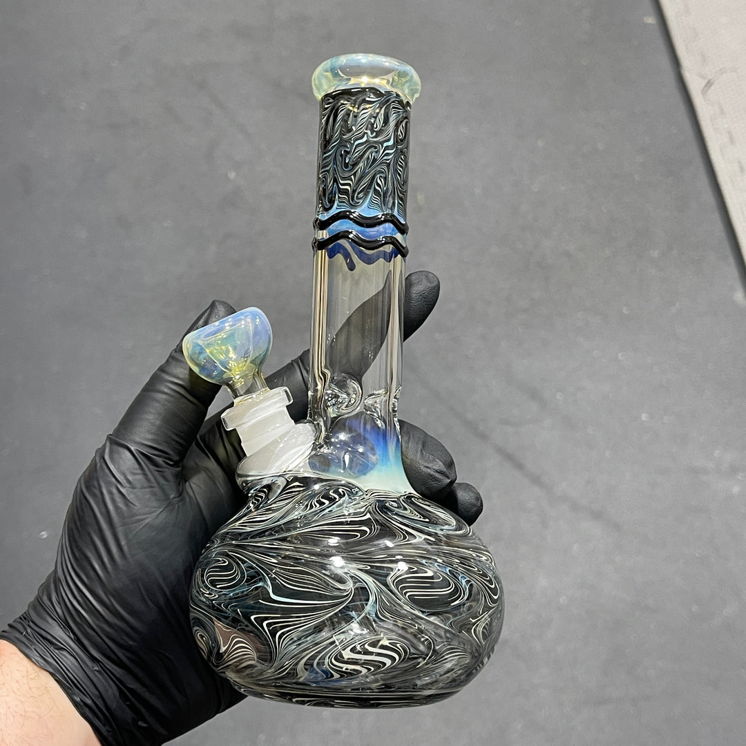 8" Bubble Color Rake Bong Glass Pipe Mary Jane's Glass