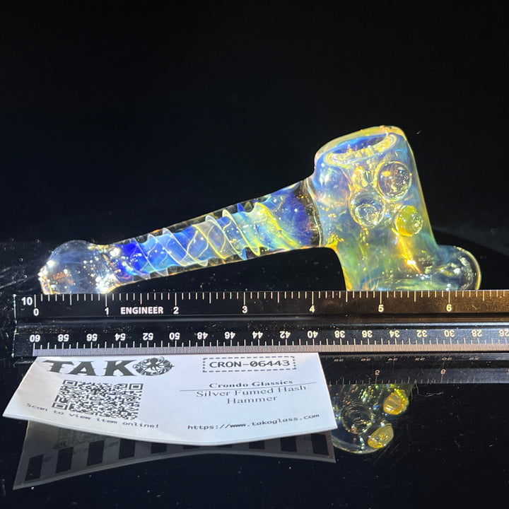 Silver Fumed Hash Hammer Glass Pipe Crondo Glassics   