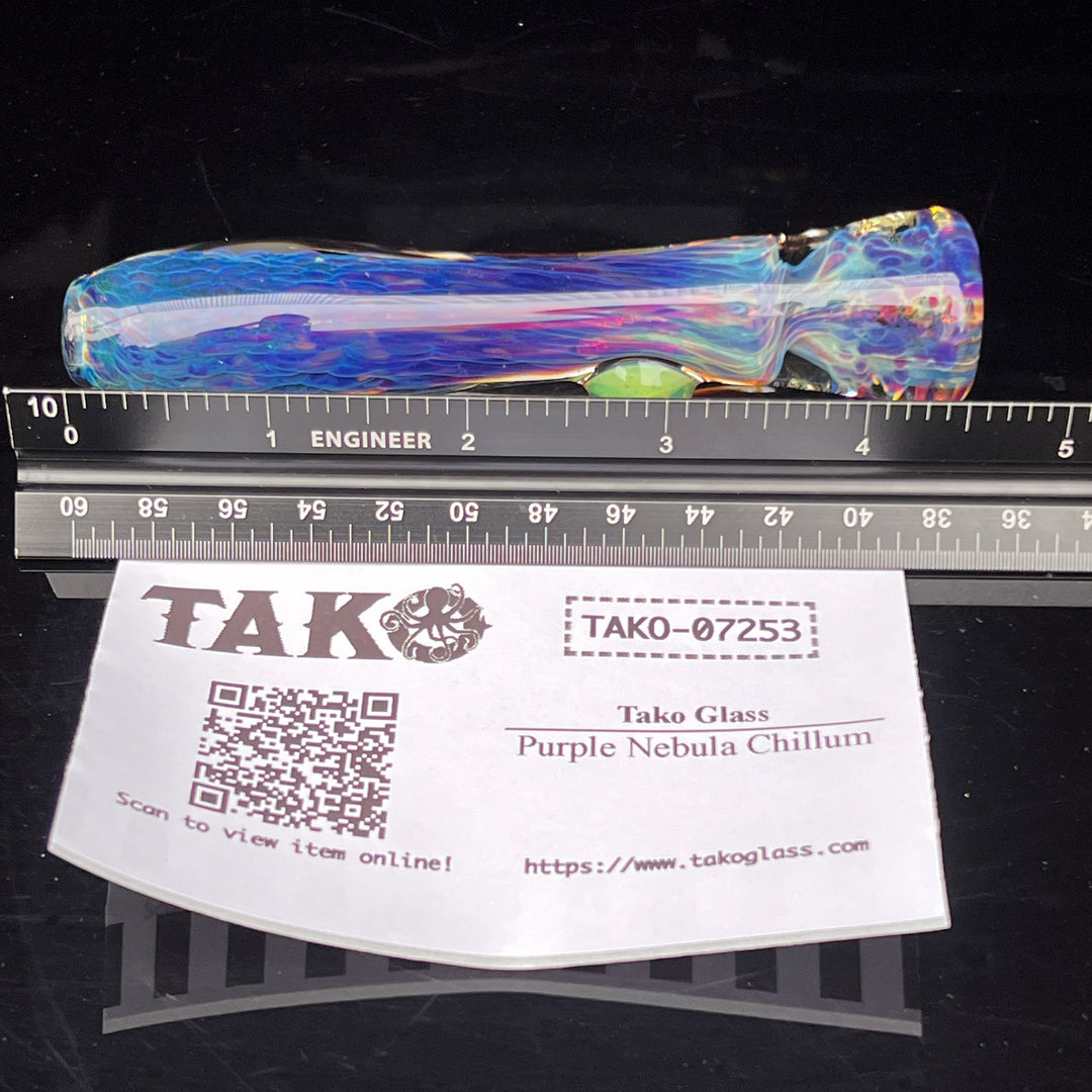 Purple Nebula Chillum Glass Pipe Tako Glass   