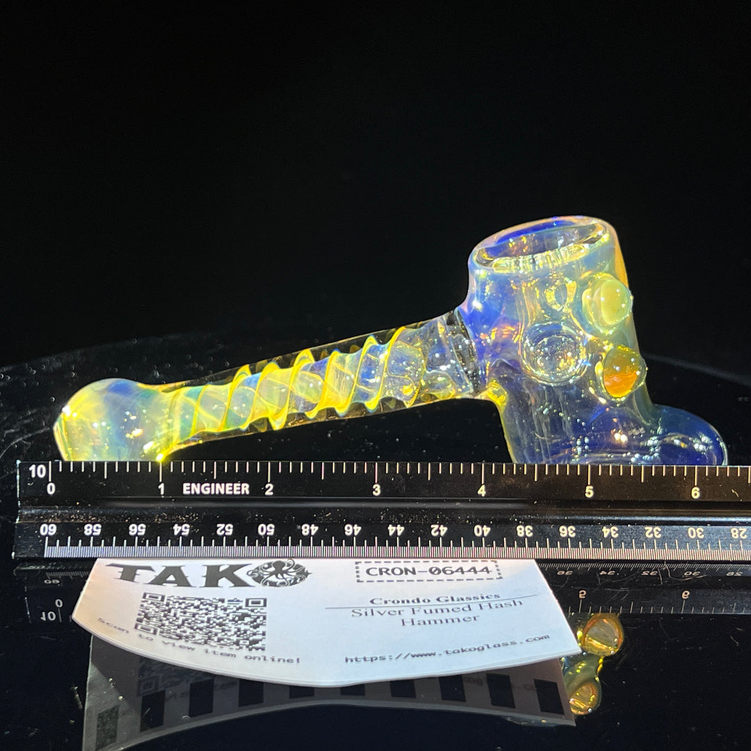 Silver Fumed Hash Hammer Glass Pipe Crondo Glassics   