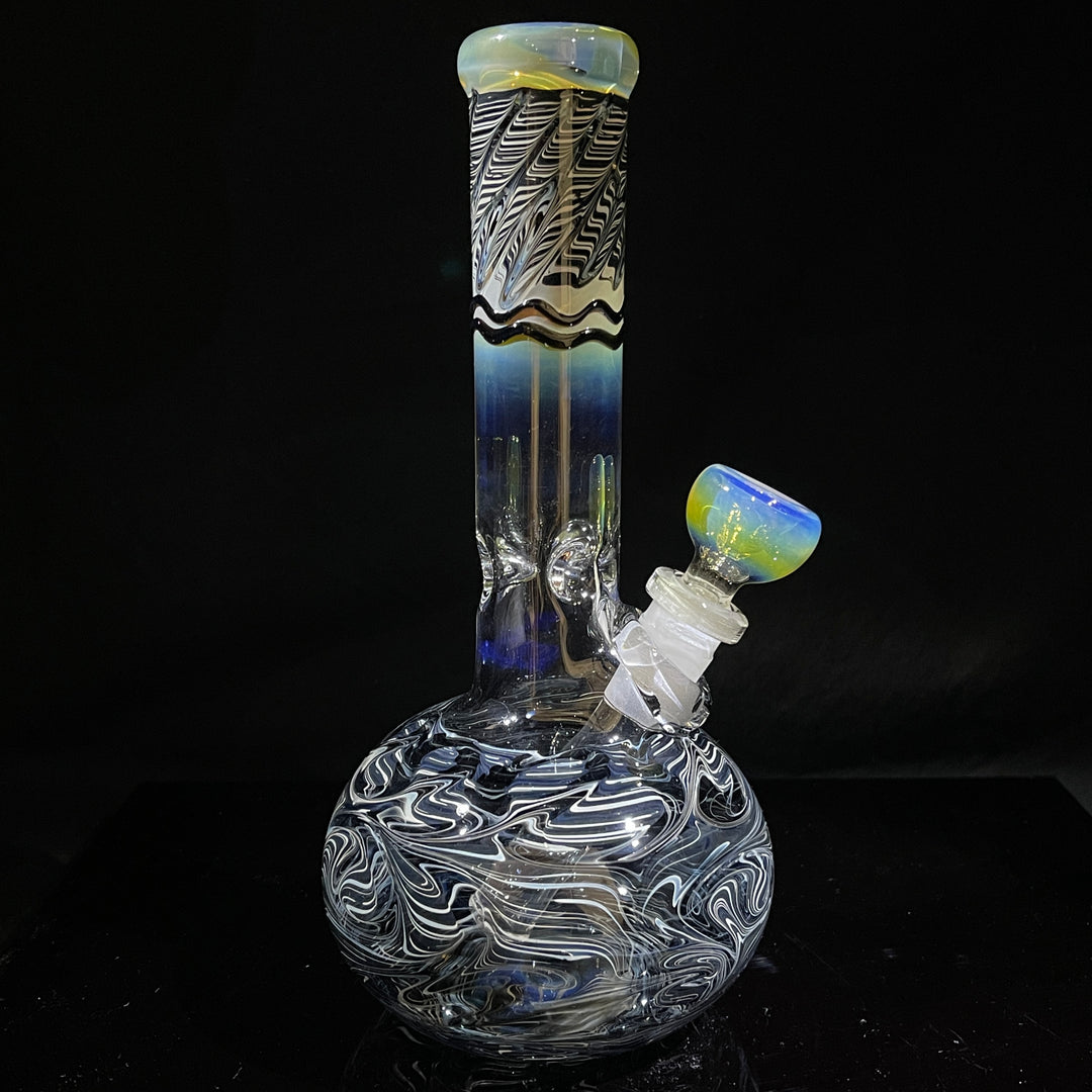 8" Bubble Color Rake Bong Glass Pipe Mary Jane's Glass