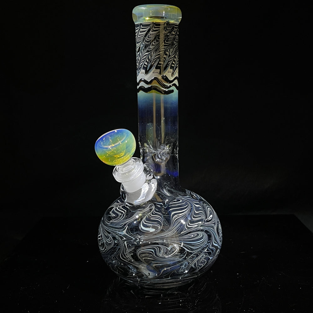 8" Bubble Color Rake Bong Glass Pipe Mary Jane's Glass