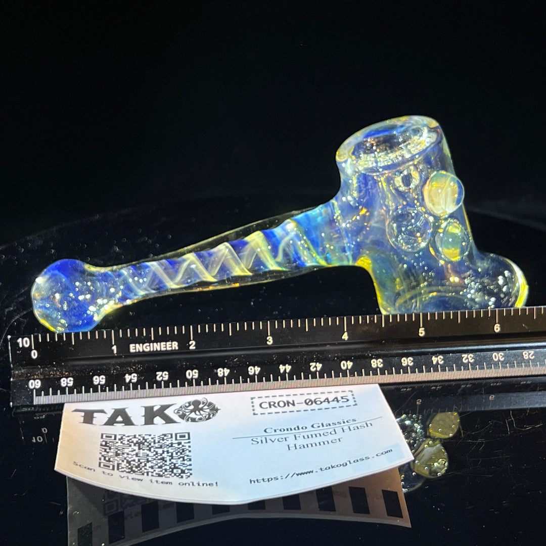 Silver Fumed Hash Hammer Glass Pipe Crondo Glassics   