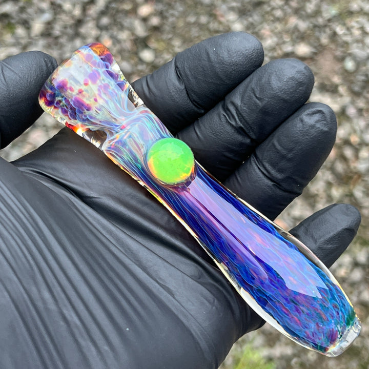 Purple Nebula Chillum Glass Pipe Tako Glass   