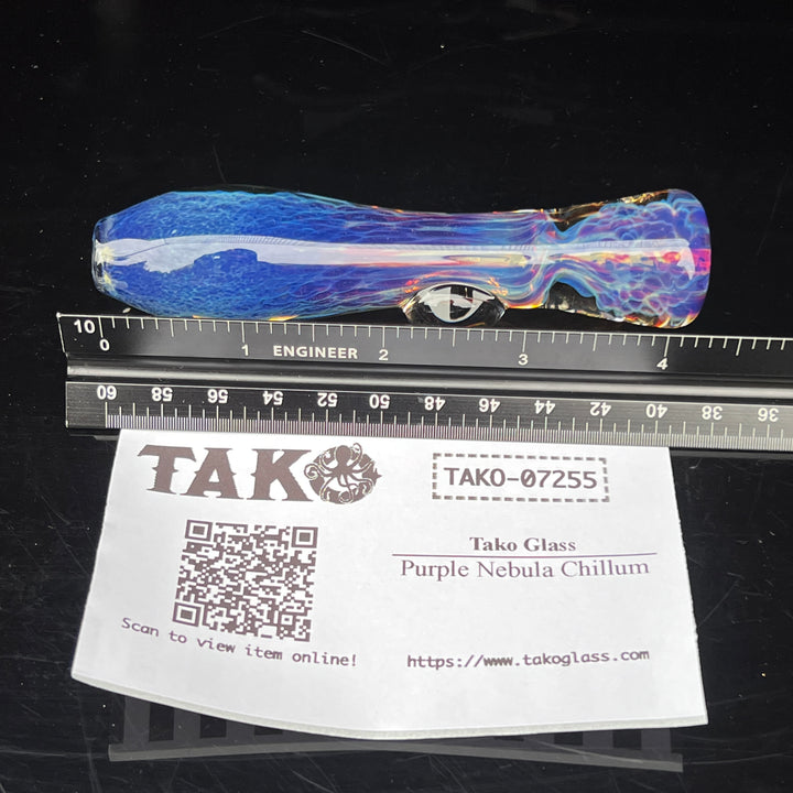 Purple Nebula Chillum Glass Pipe Tako Glass   