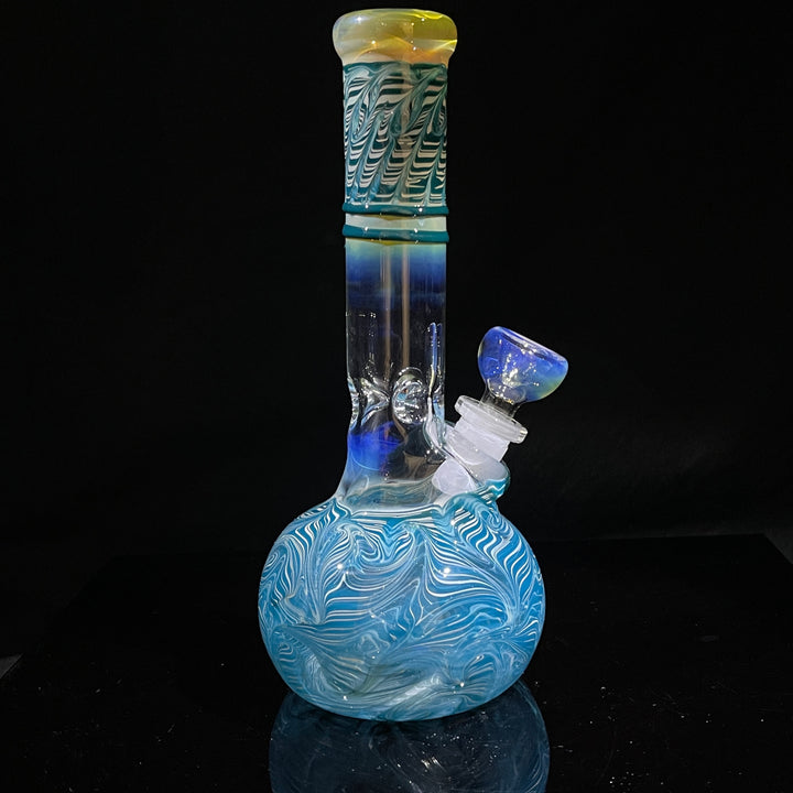 8" Bubble Color Rake Bong Glass Pipe Mary Jane's Glass