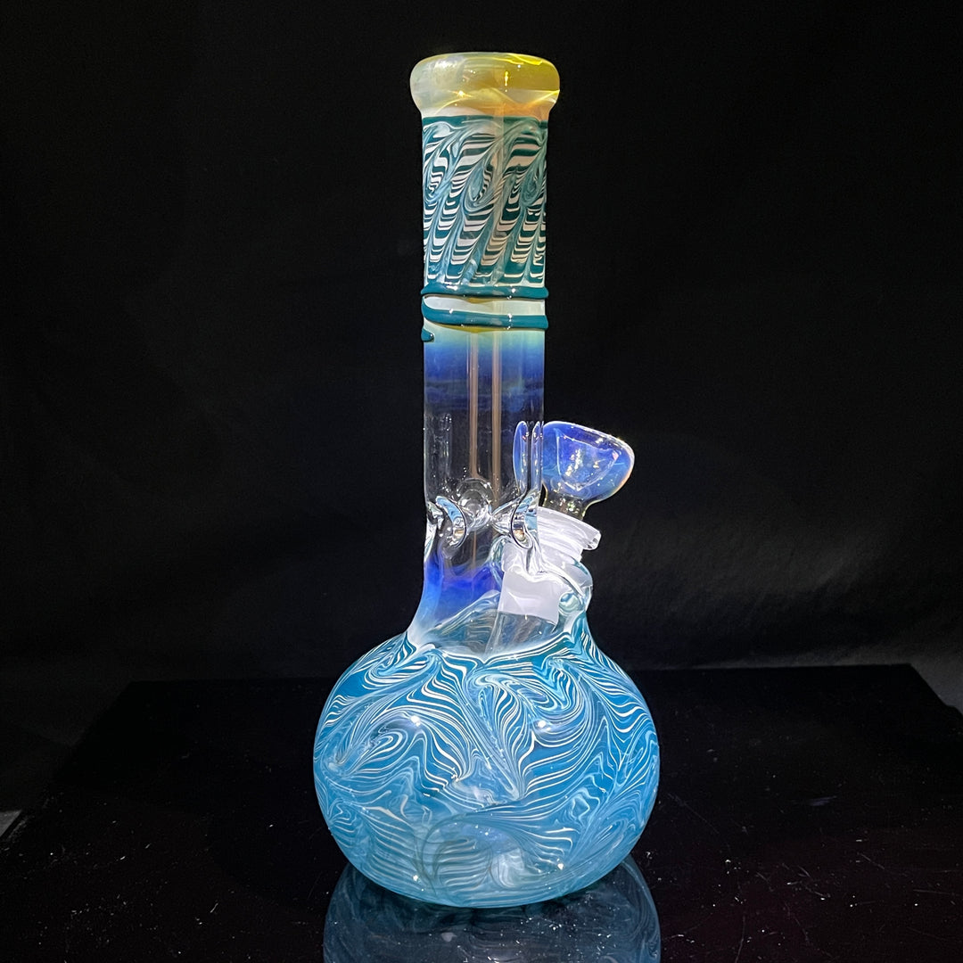 8" Bubble Color Rake Bong Glass Pipe Mary Jane's Glass