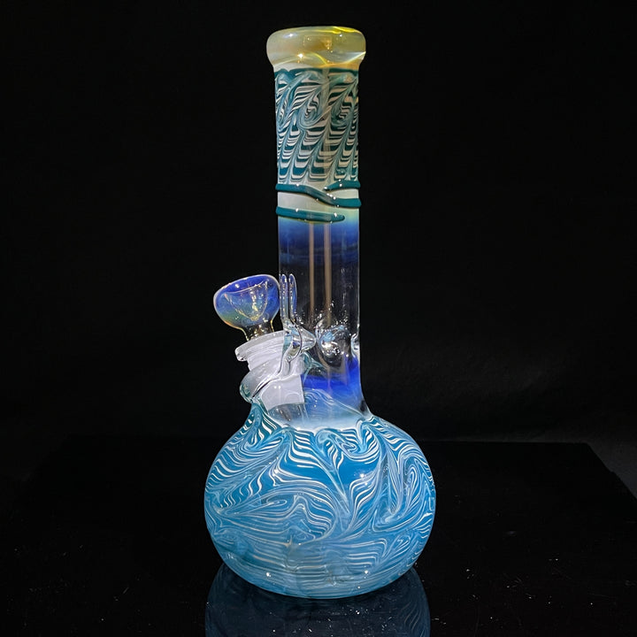 8" Bubble Color Rake Bong Glass Pipe Mary Jane's Glass