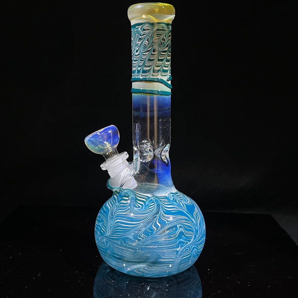 8" Bubble Color Rake Bong Glass Pipe Mary Jane's Glass