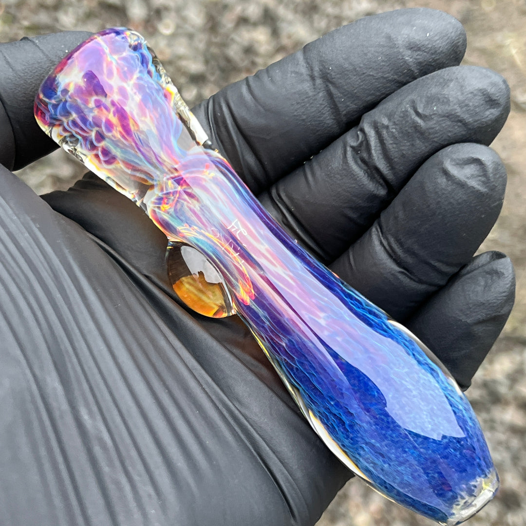 Purple Nebula Chillum Glass Pipe Tako Glass   