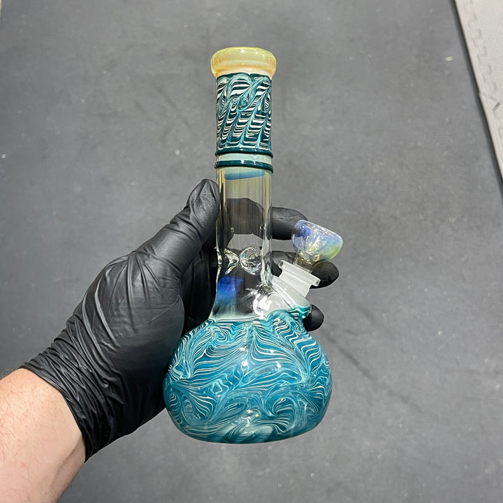 8" Bubble Color Rake Bong Glass Pipe Mary Jane's Glass