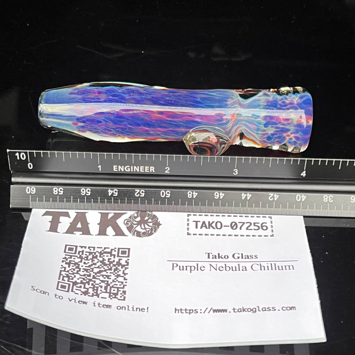 Purple Nebula Chillum Glass Pipe Tako Glass   