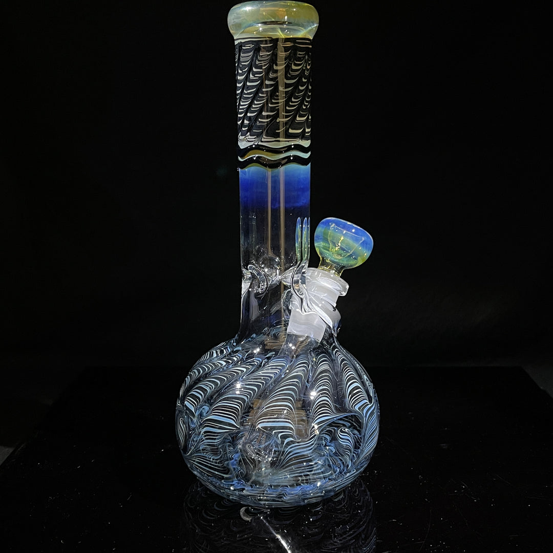 8" Bubble Color Rake Bong Glass Pipe Mary Jane's Glass