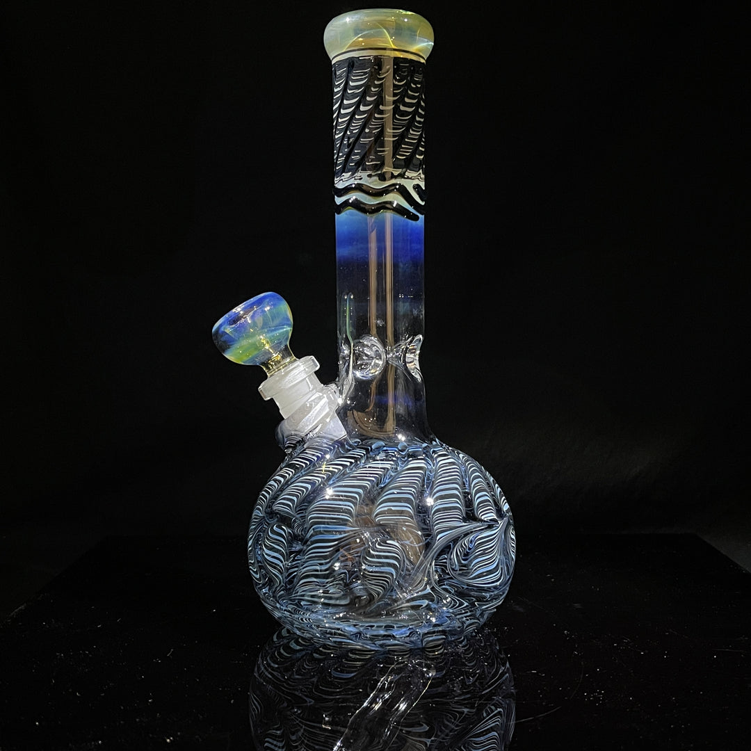 8" Bubble Color Rake Bong Glass Pipe Mary Jane's Glass