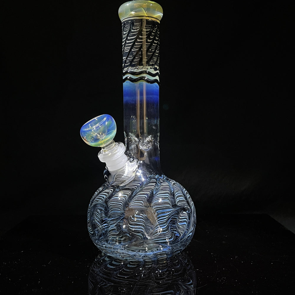 8" Bubble Color Rake Bong Glass Pipe Mary Jane's Glass