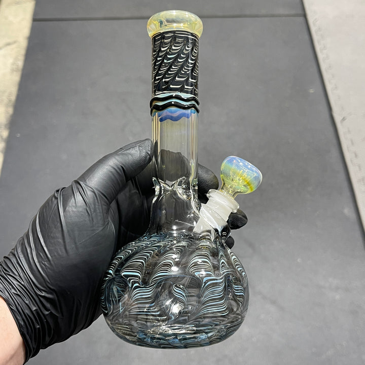 8" Bubble Color Rake Bong Glass Pipe Mary Jane's Glass