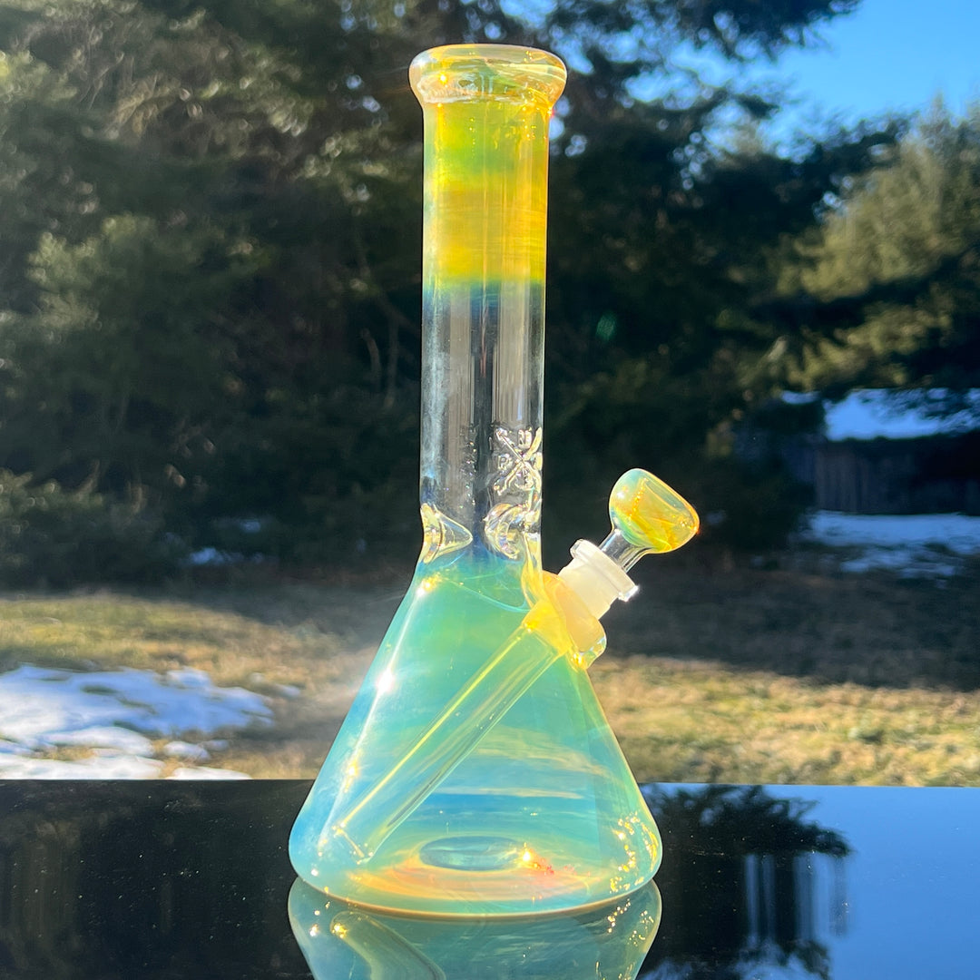 10.5" Fumed Beaker Bong Glass Pipe Mary Jane's Glass