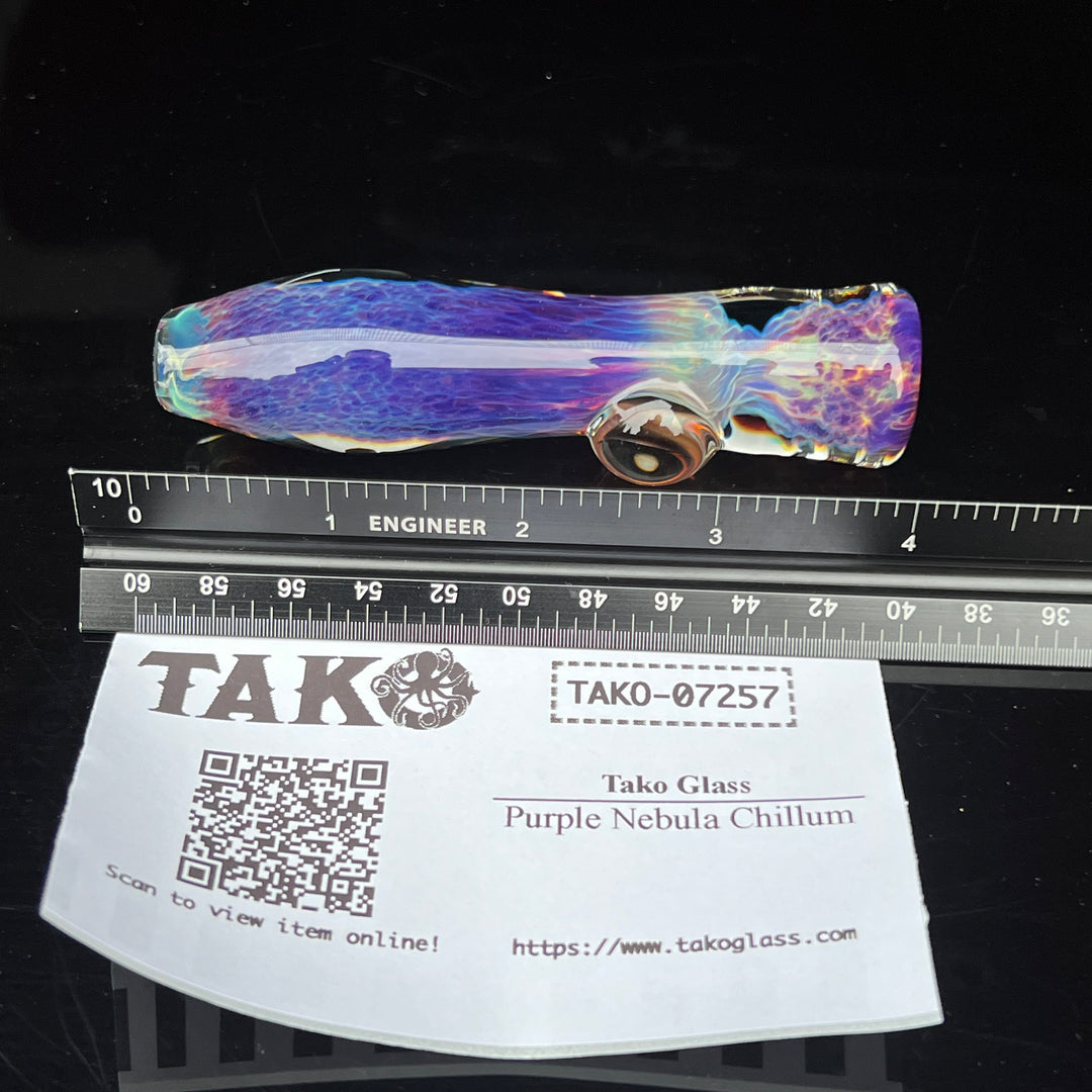 Purple Nebula Chillum Glass Pipe Tako Glass   