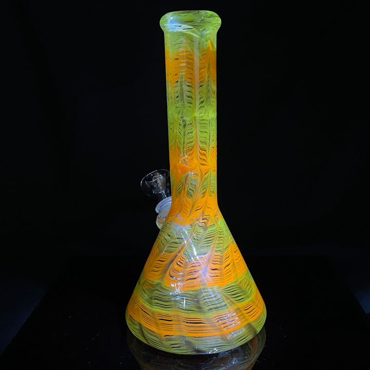 11" Orange Koi Beaker Bong Glass Pipe Mary Jane's Glass