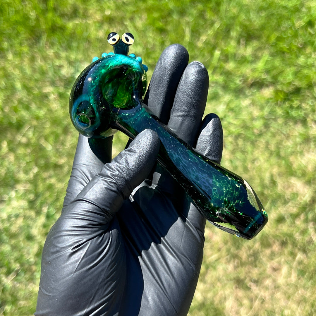 Green Frog Spoon Glass Pipe Beezy Glass   