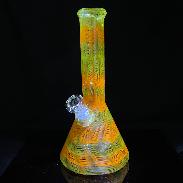 11" Orange Koi Beaker Bong Glass Pipe Mary Jane's Glass