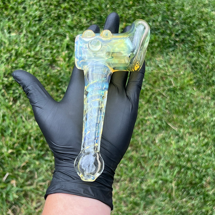 Silver Fumed Hash Hammer Glass Pipe Crondo Glassics   