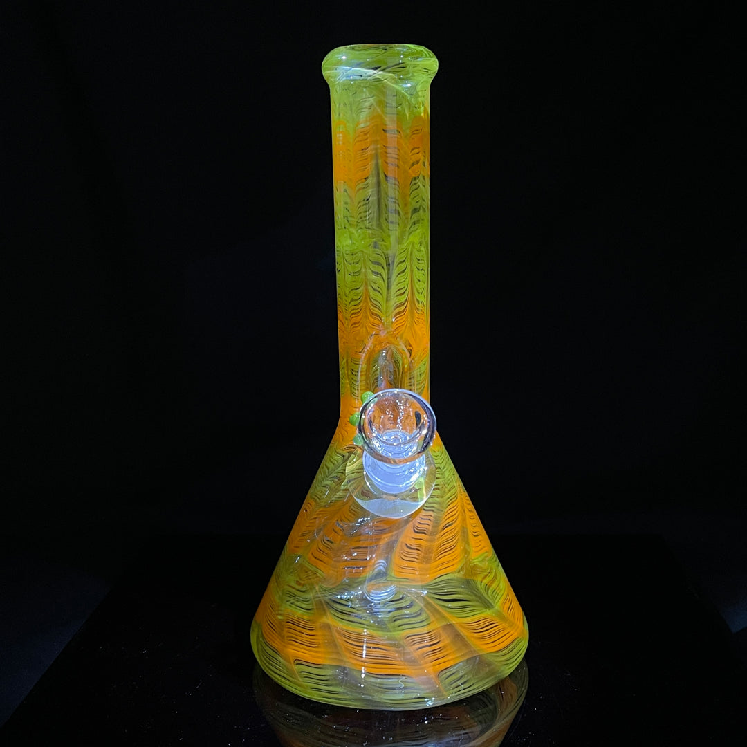 11" Orange Koi Beaker Bong Glass Pipe Mary Jane's Glass