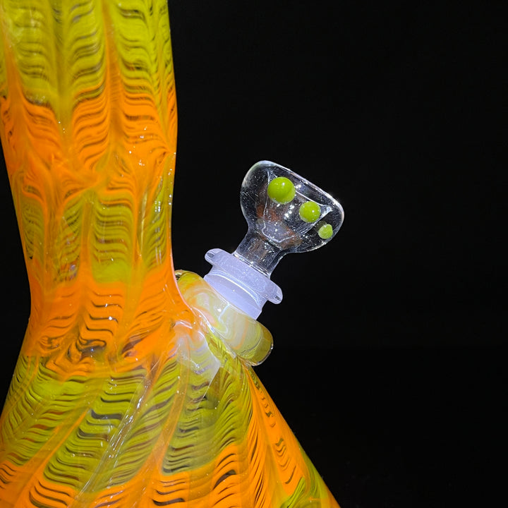 11" Orange Koi Beaker Bong Glass Pipe Mary Jane's Glass