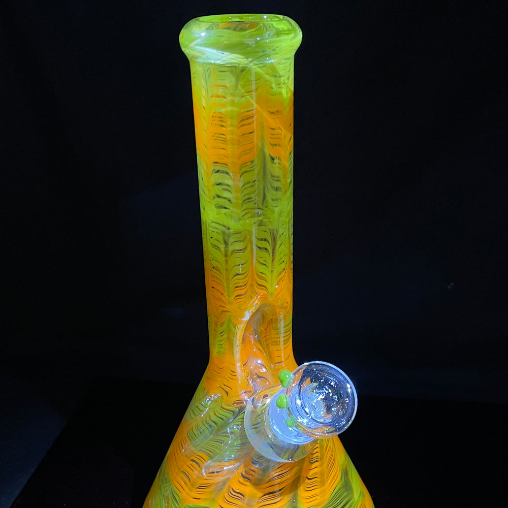 11" Orange Koi Beaker Bong Glass Pipe Mary Jane's Glass