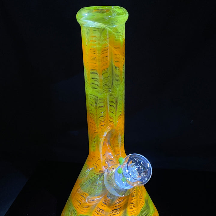 11" Orange Koi Beaker Bong Glass Pipe Mary Jane's Glass