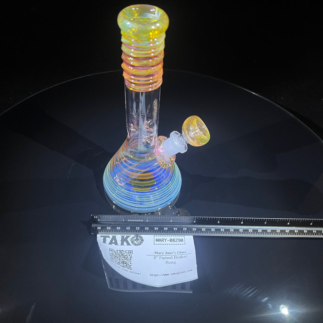 8" Fumed Beaker Bong Glass Pipe Mary Jane's Glass