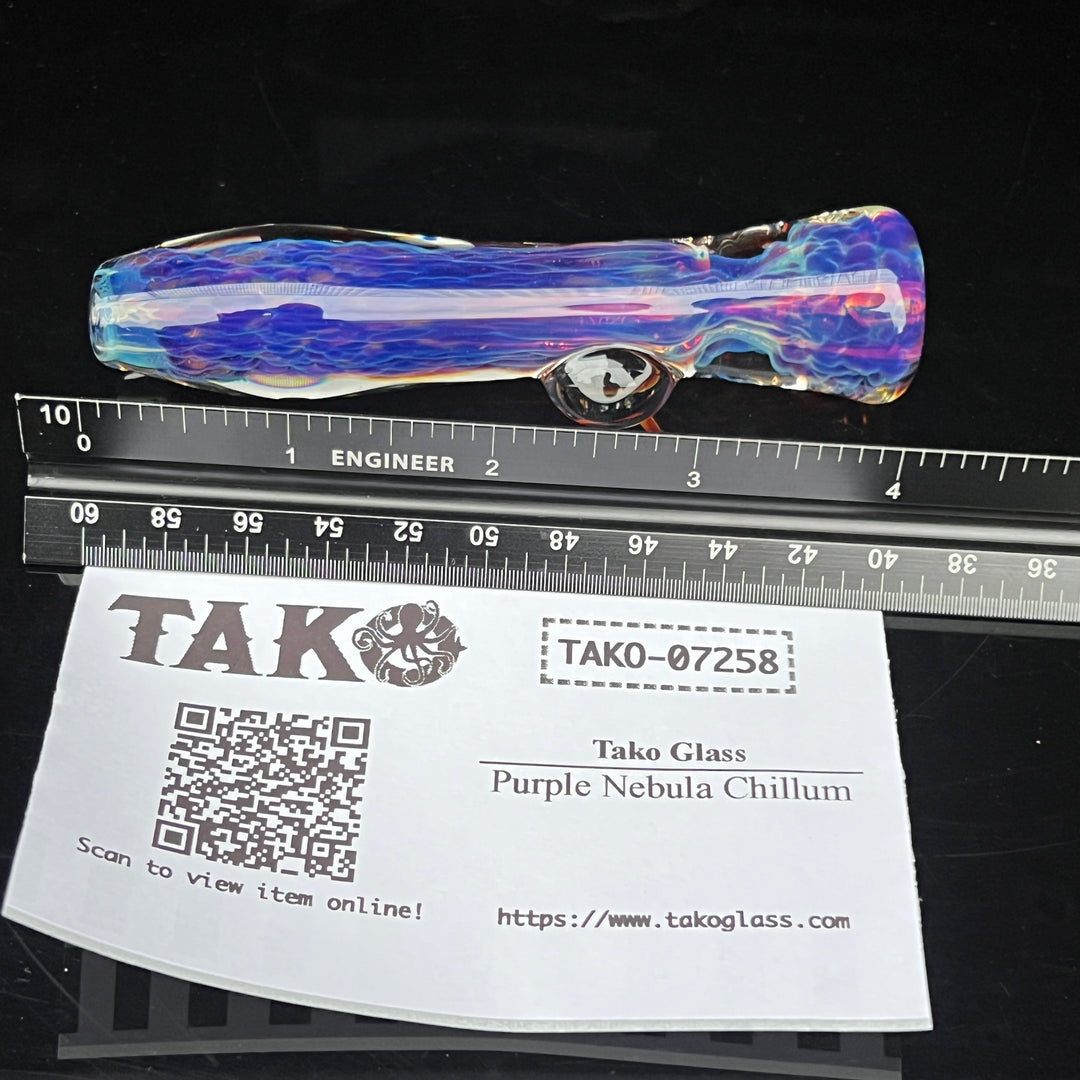 Purple Nebula Chillum Glass Pipe Tako Glass   