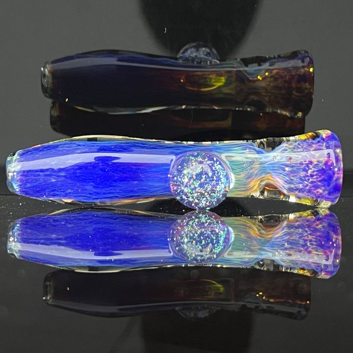 Purple Nebula Crushed Opal Marble Chillum Glass Pipe Tako Glass   