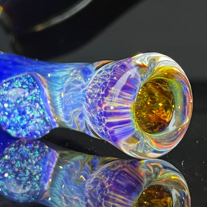 Purple Nebula Crushed Opal Marble Chillum Glass Pipe Tako Glass   