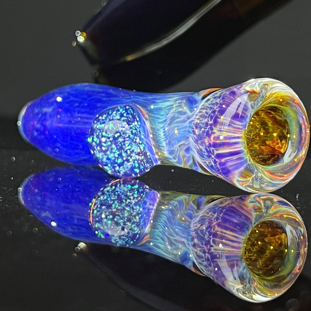 Purple Nebula Crushed Opal Marble Chillum Glass Pipe Tako Glass   